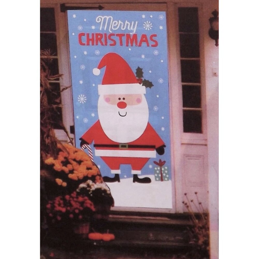 Christmas Door Covers Wall Murals Sant Photo Scene Setter 30" x 60"  1p